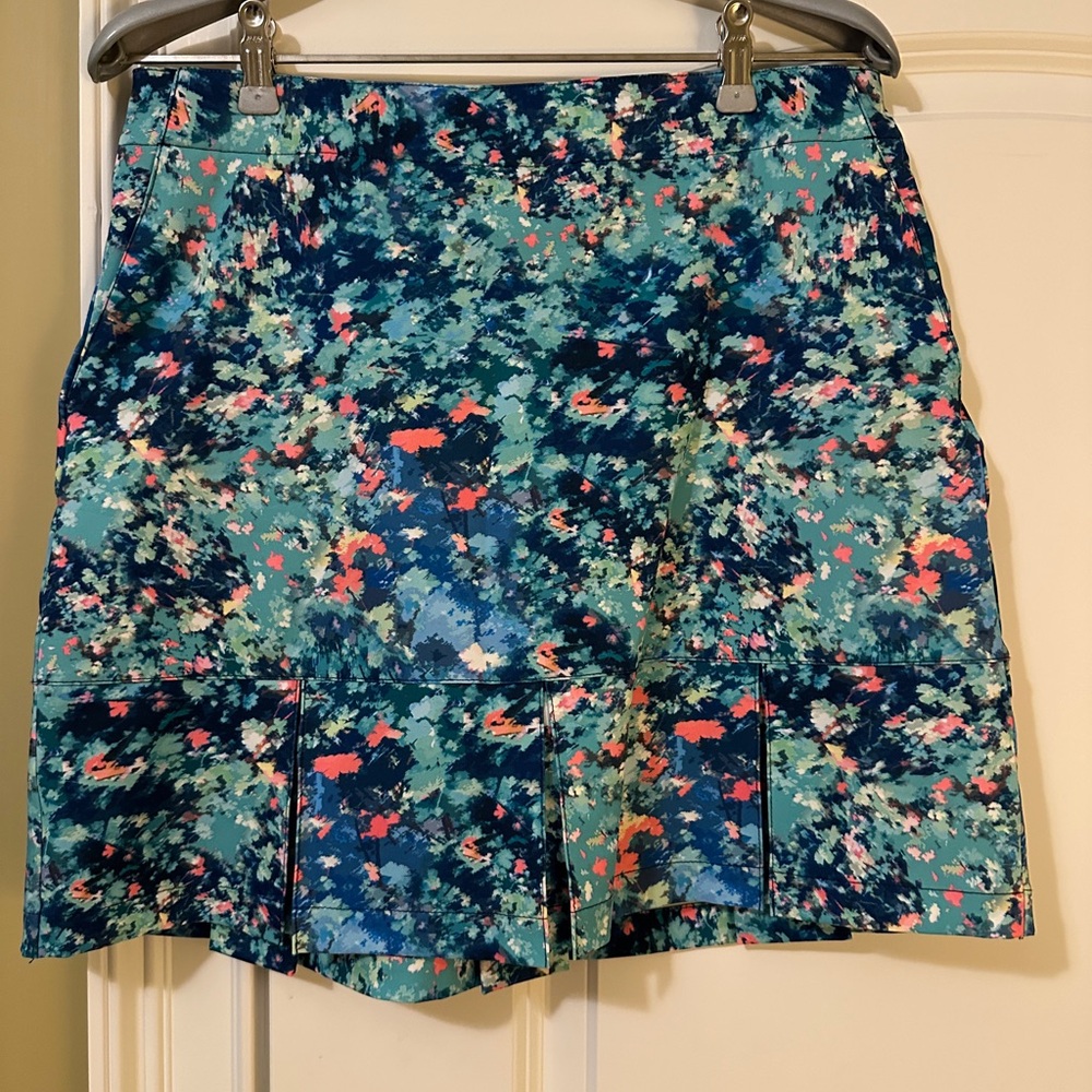 Lady Hagen Vibrant Blue and Green Mini Skirt